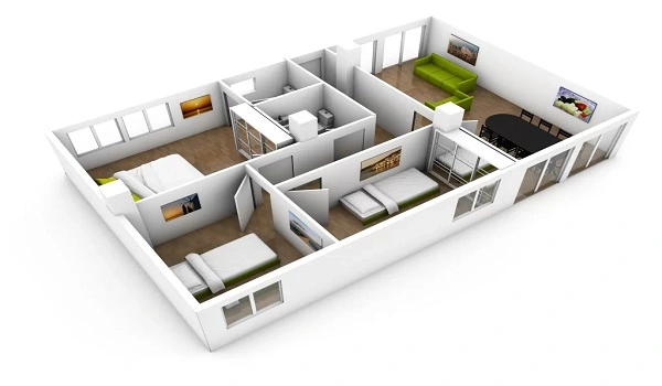 Sattva City 3 BHK Apartment Floor Plan