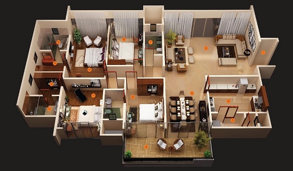 Sattva City 4 BHK Apartment Floor Plan